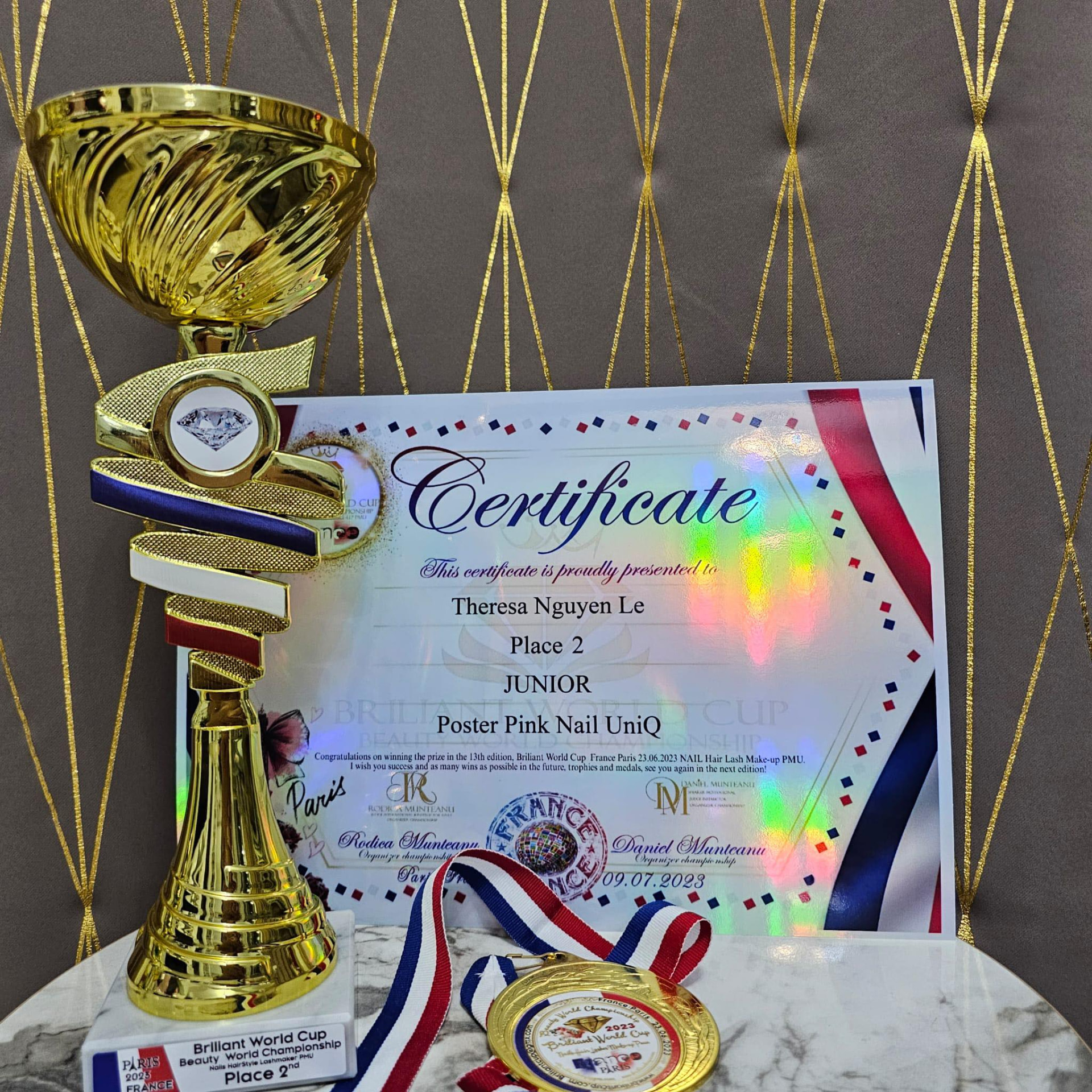 Brilliant World Cup trophy and medal awarded to Theresa